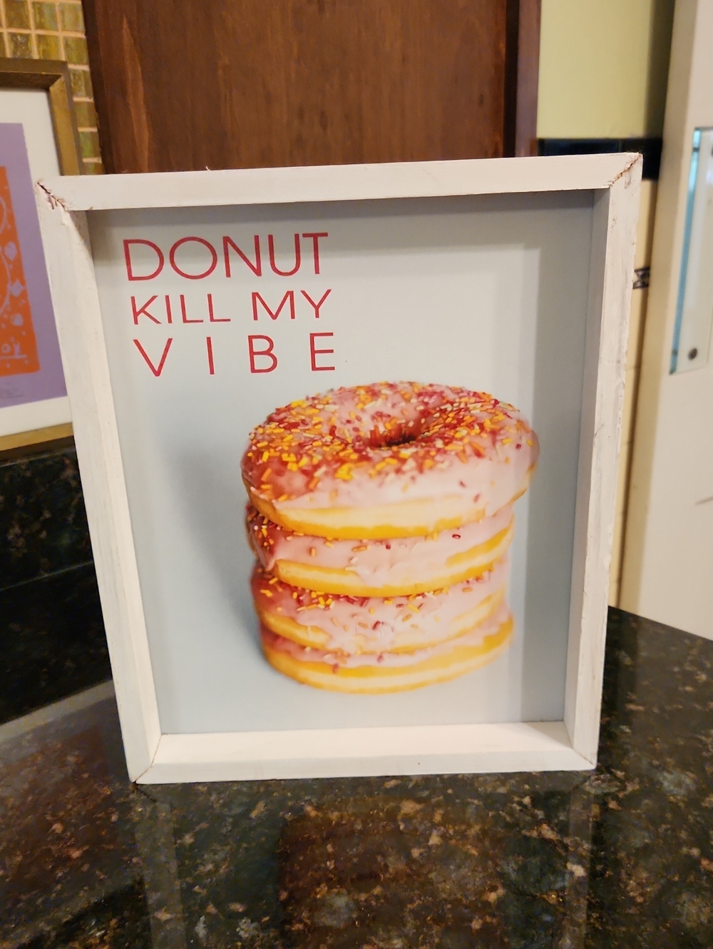 'Donut Kill My Vibe' Framed Wall Art
